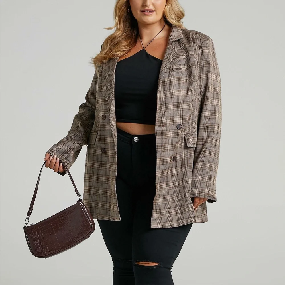 EUC Showpo Brown Pattern Blazer - Picture 3 of 7